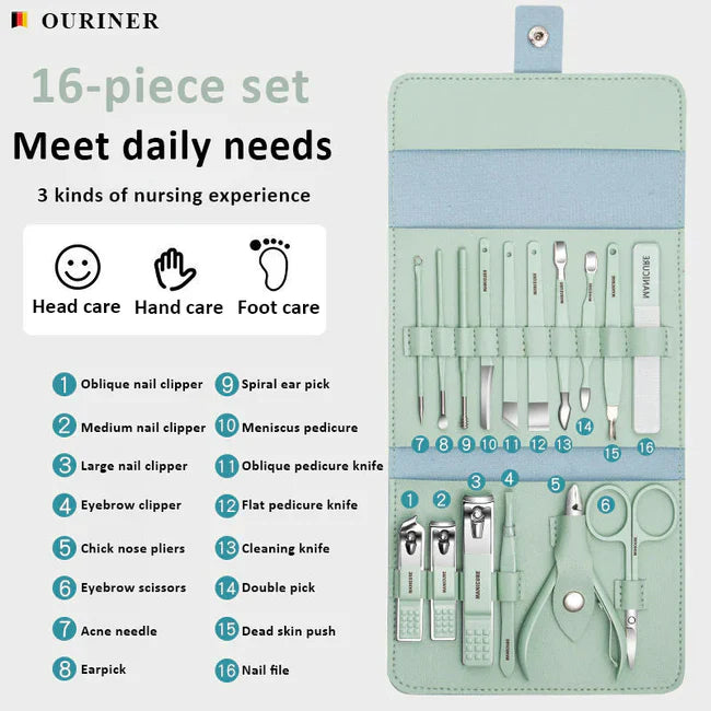 Portable 16 pcs Manicure Kit