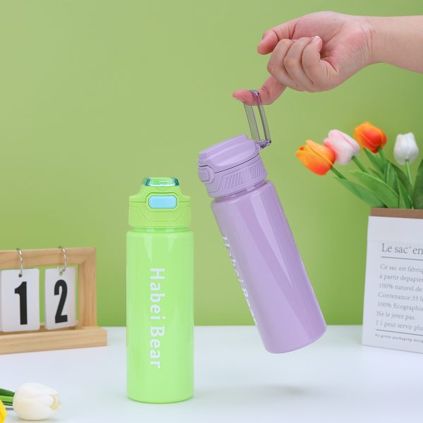 3pcs Bottle Set With Straw (random Color)