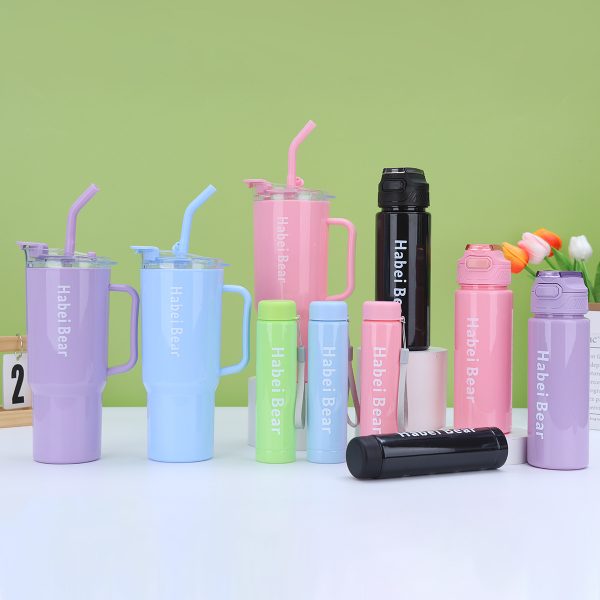 3pcs Bottle Set With Straw (random Color)