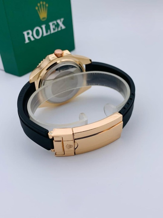 ( Golden ) Rolex Stylish Watch For Men Adjustable Rubber Strap | Heavy Master Lock | Steel Buzzle Working