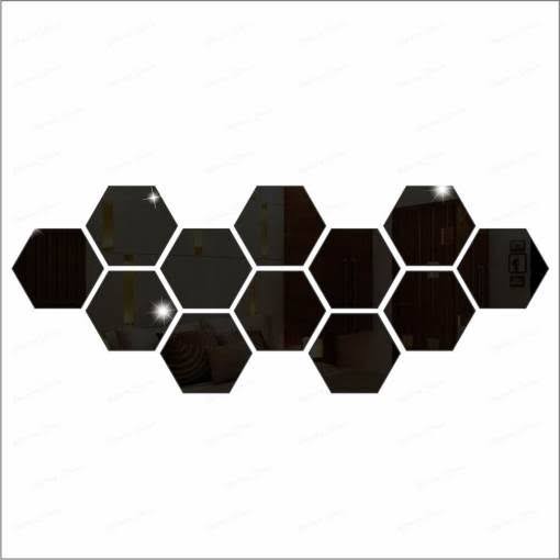 3d Acrylic Hexagon Simple Mirror-surface Geometric Diy Art Mural For Home Decoration Wall