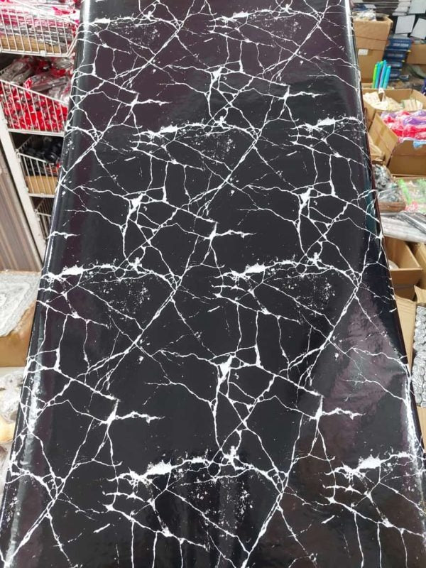 Self-adhesive Kitchen Marble Sheet- Waterproof Heat Resistant Sheet Wallpaper Black Sheet ( 60 X 200 Cm )